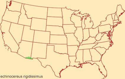 Distribution map for echinocereus rigidissimus