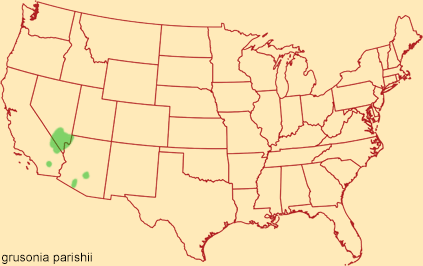 Distribution map for grusonia parishii