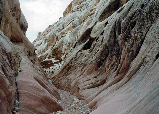 Smooth, angled rocks in Bell Canyon