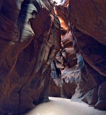 Dark cliffs of Buckskin Gulch