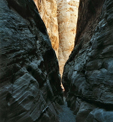 Gloomy passage in Little Wild Horse Canyon