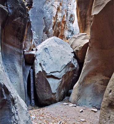 Boulder near the park boundary