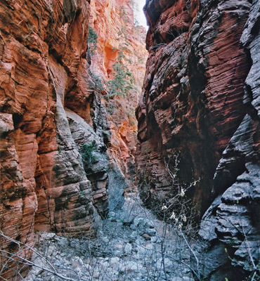 The narrowing canyon