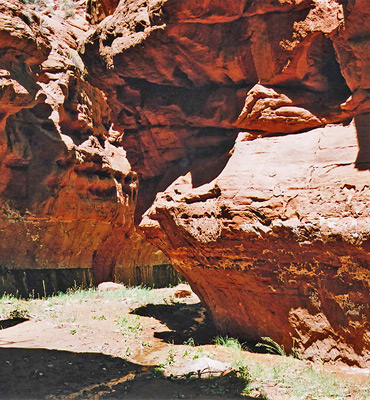 Overhanging walls of Starlight Canyon UT