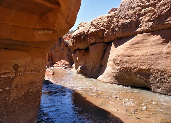 Deepest part of the main Trachyte Creek canyon