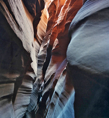 Slanted narrows of Water Holes Canyon