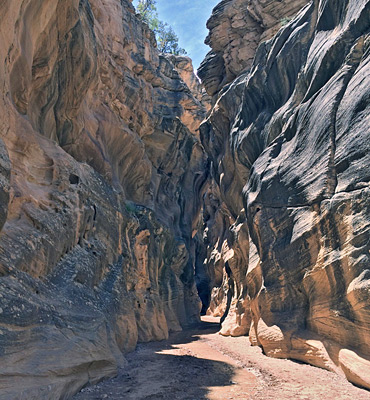 The deepest and narrowest section of the canyon