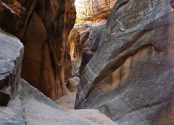 Narrow place in the middle of the canyon