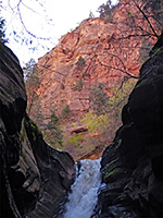 Cliff beyond the falls