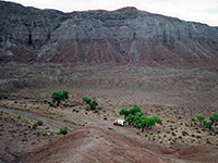 Above the access road