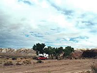 Camping area along the access road