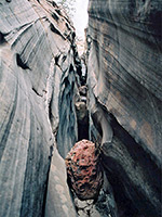 Boulder in the canyon