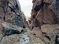 The narrowing canyon