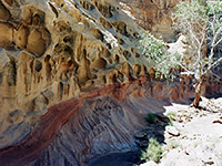 Eroded rock walls