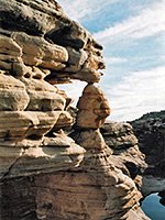 Rocks above the canyon