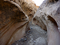 Curving rock walls