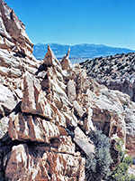 Eroded rocks in the canyon walls