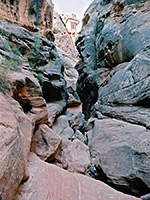 Boulders in the upper canyon