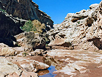 Rocky terrace on the canyon floor