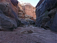 Upstream of the road bridge