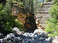 Boulders and cliffs