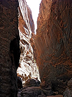 Reddish canyon walls