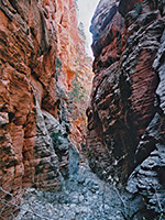 The narrowing canyon