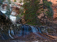 Stream over a bench