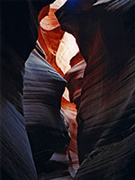 Overhanging rocks in the middle fork