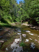 Straight streambed