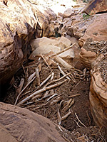 Flash flood debris