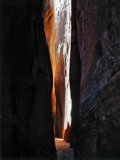 Relatively wide section of lower Brimstone Gulch