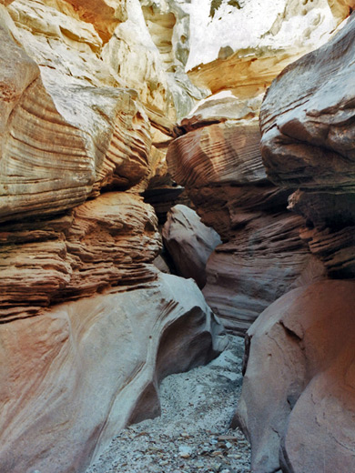 Angled strata in Crack Canyon