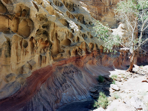 Eroded rock walls