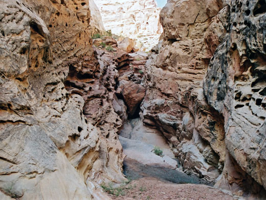 Jagged rocks in the upper end of Dang Canyon