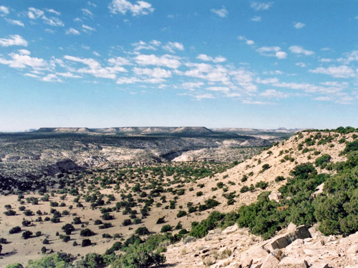 View southwest from the plateau