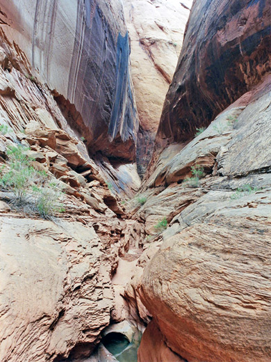 Cliffs and eroded rocks in Slideanide Canyon