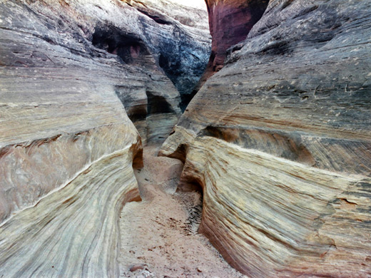 Striated rocks in the Rock Canyon narrows