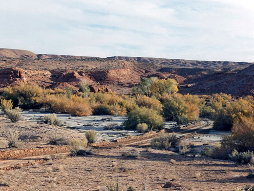 Dirt track across Hansen Creek