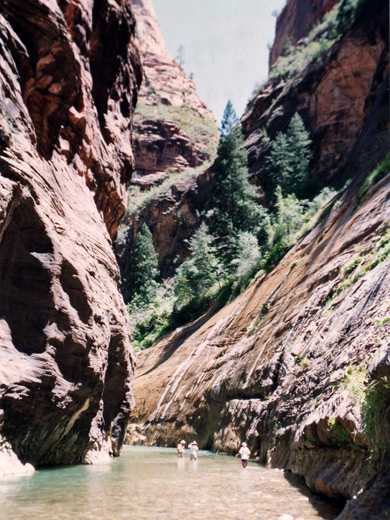 Streaked sandstone cliff