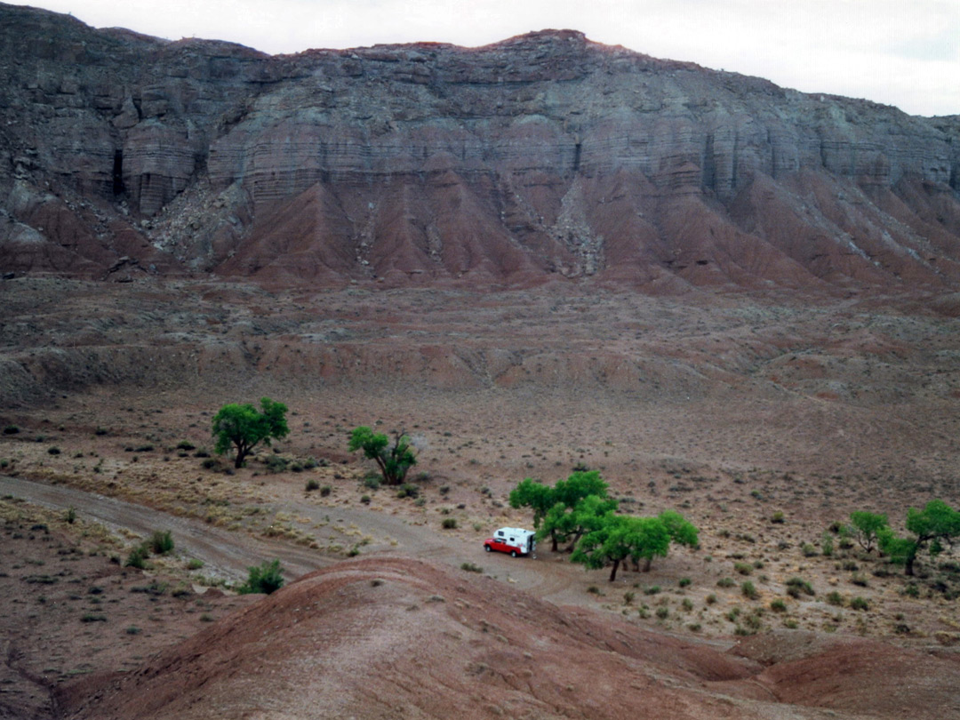 Above the access road