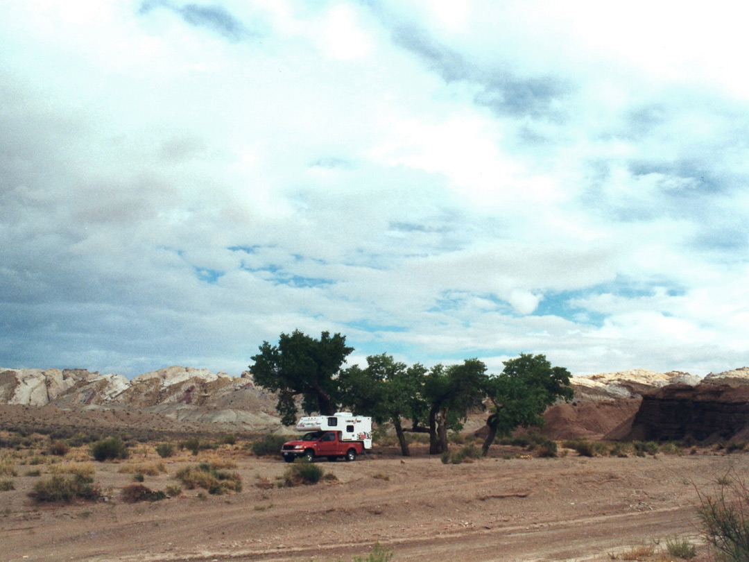 Camping area along the access road