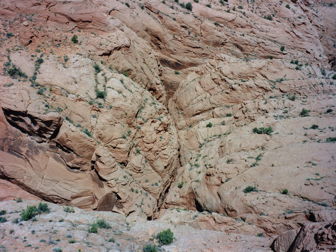 Above the lower end of the canyon