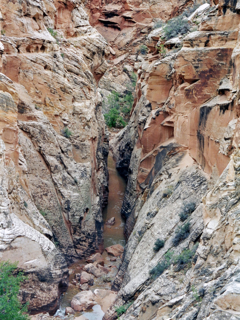 Above a narrow section