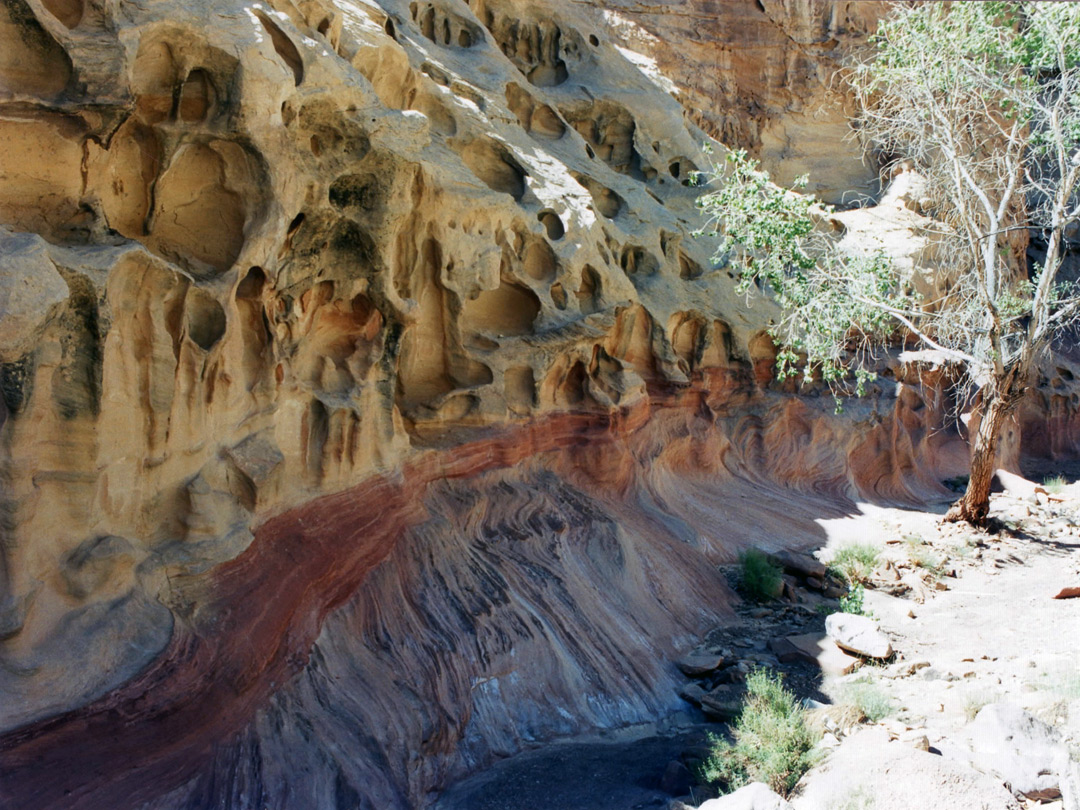 Eroded rock walls