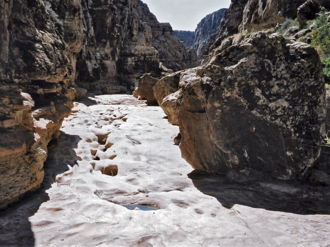 Water-carved channel