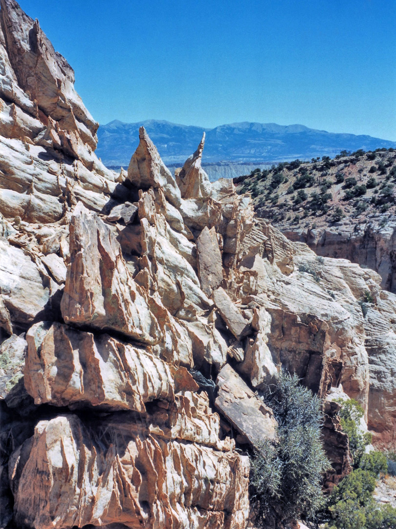 Eroded rocks in the canyon walls
