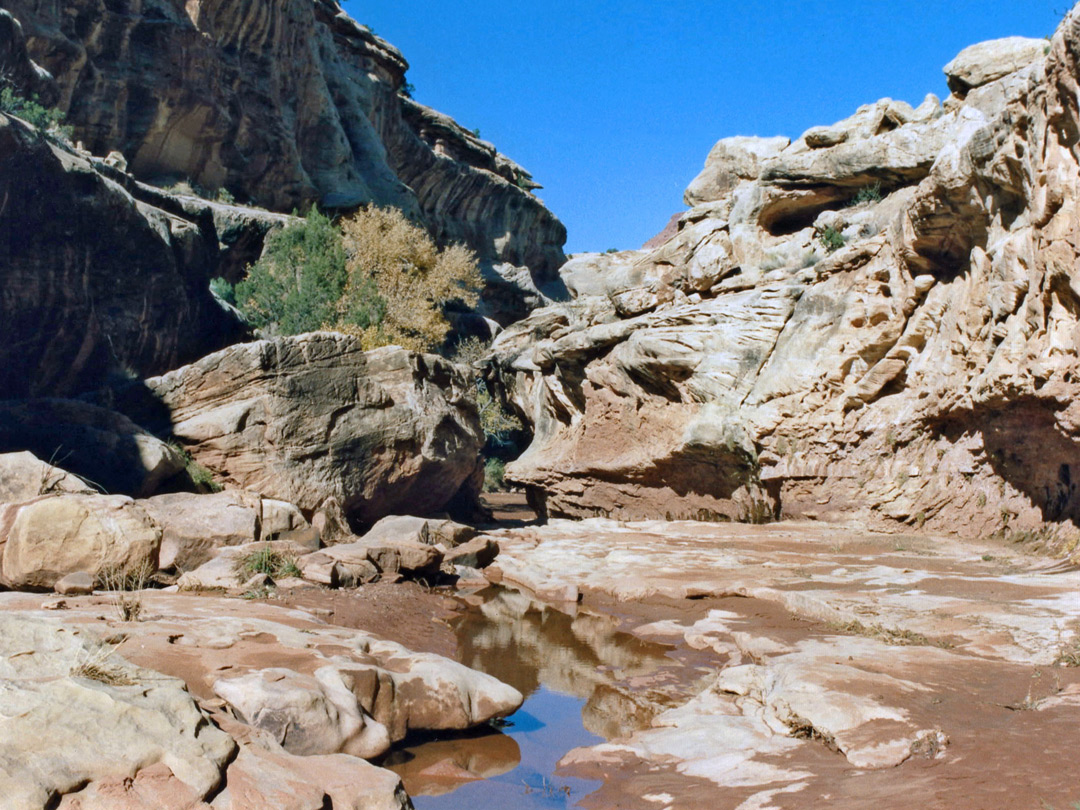 Rocky terrace on the canyon floor