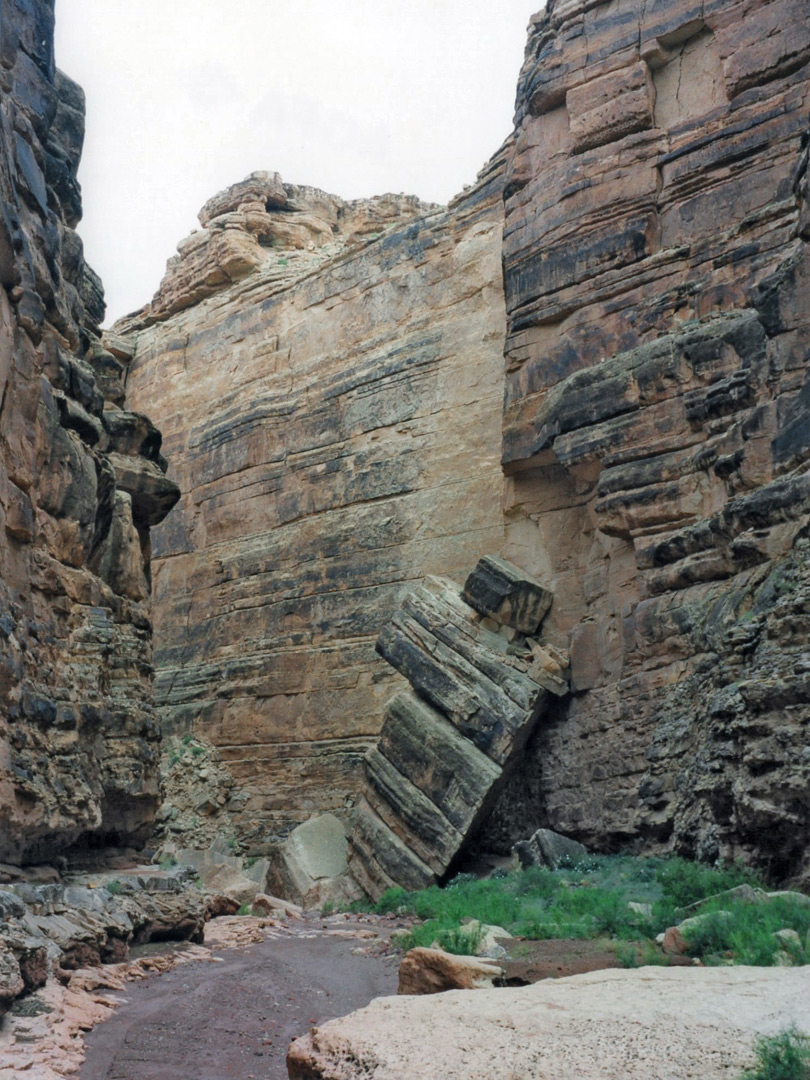 Fallen rock in the canyon