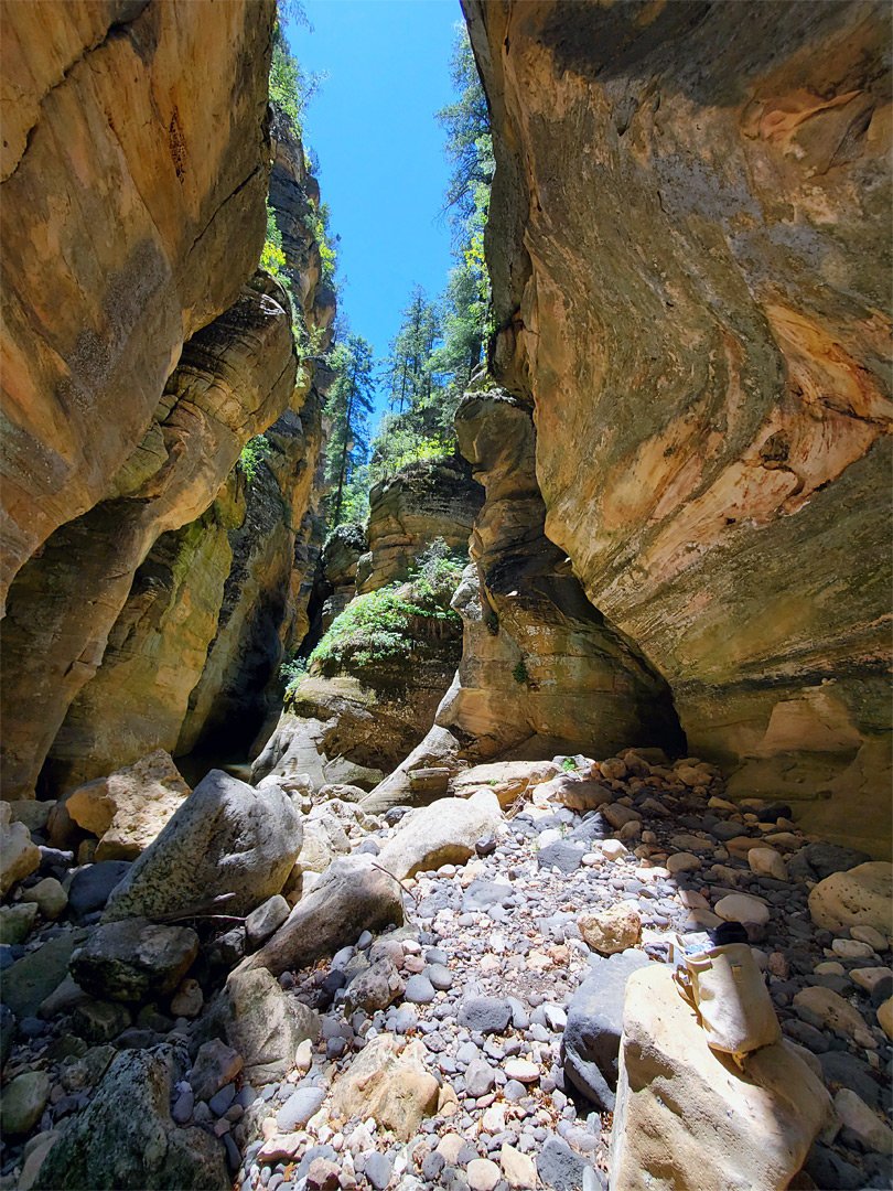 Cliffs and boulders